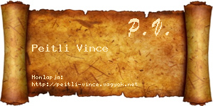 Peitli Vince névjegykártya